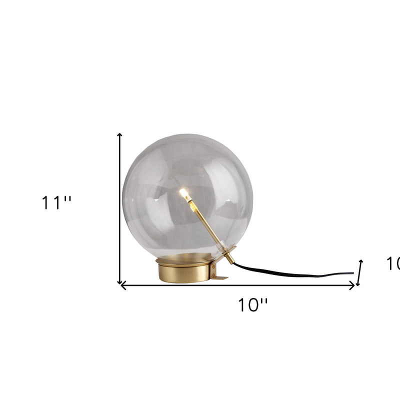 Metal Globe Table Lamp - Brass