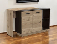 Load image into Gallery viewer, 59" Kitchen Island With Storage - Natural / Black
