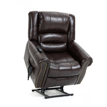 Load image into Gallery viewer, Power Lift Recliner Chair Heat Massage Dual Motor Infinite Position With USB Ports - Antique Brown
