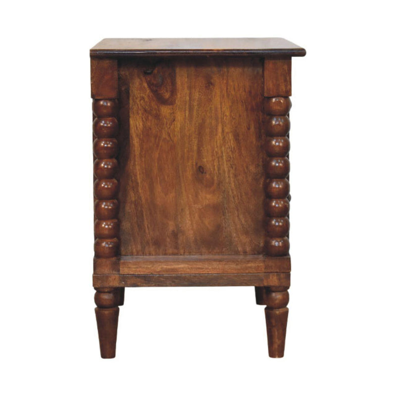 Solid Wood Spindle Two Drawer Nightstand (738441) - Brown