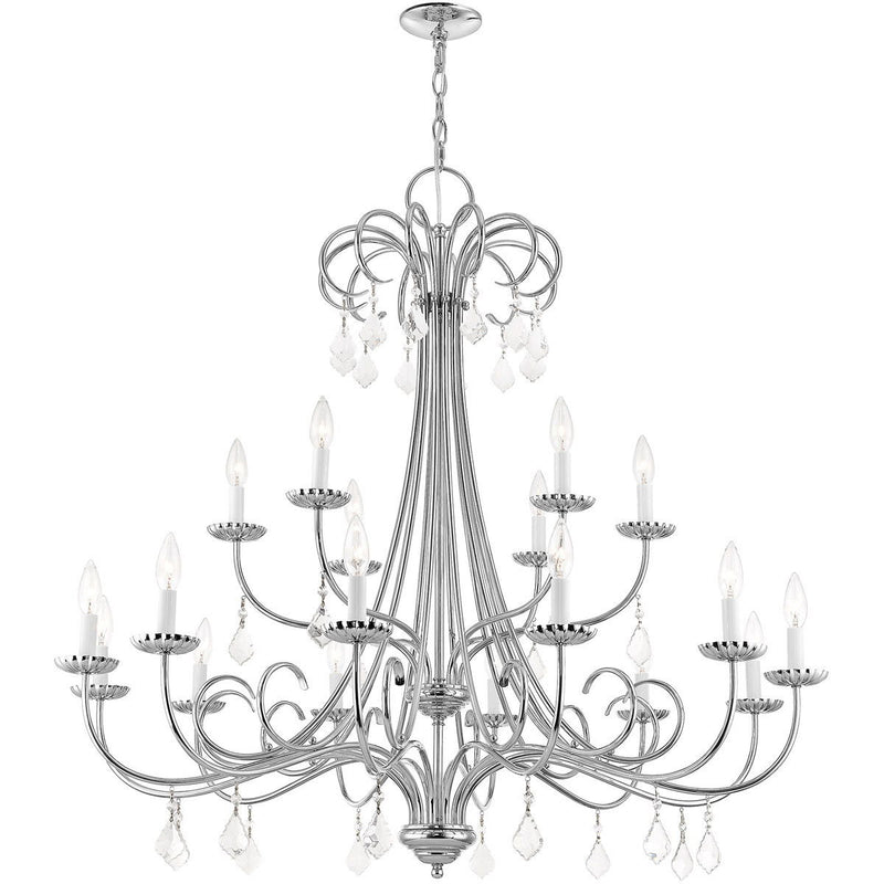 41" Multi Light Dimmable Chandelier With Shades - Silver
