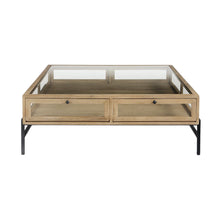 Load image into Gallery viewer, Glass And Metal Square Coffee Table - Clear And Black
