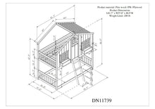 Load image into Gallery viewer, Twin over Twin House Bunk Bed with Roof , Window, Window  Box, Door , with Safety Guardrails and Ladder,White
