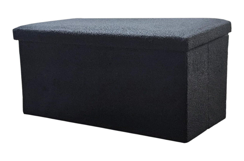 30" Boucle Storage Ottoman - Black