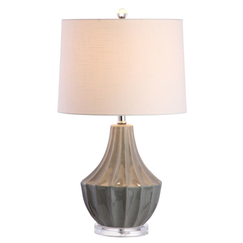 25" Novelty Table Lamp With Drum Shade - Gray