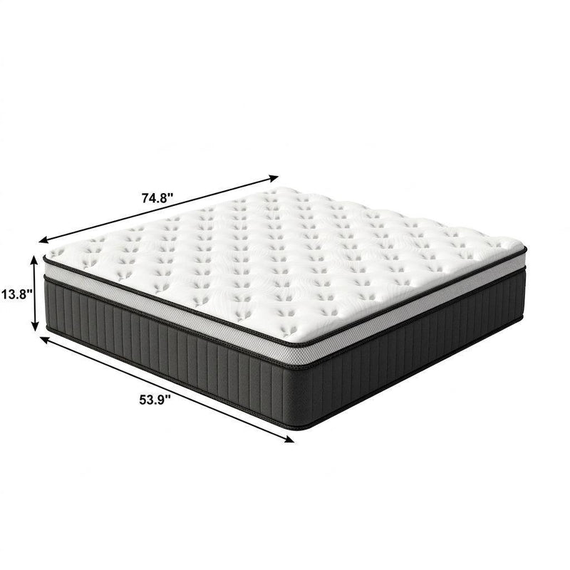 Memory Foam Medium Euro Top Hybrid Mattress (748776) - Full Double