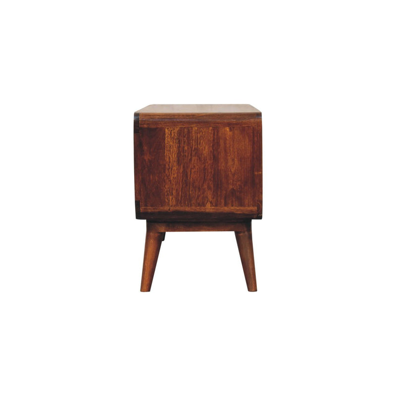 Solid Wood Enclosed Open Storage TV Stand (719196) - Brown