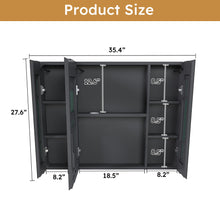 Load image into Gallery viewer, Aluminium Medicine Cabinet Mirror With LED Light And Defogging Function - Gray
