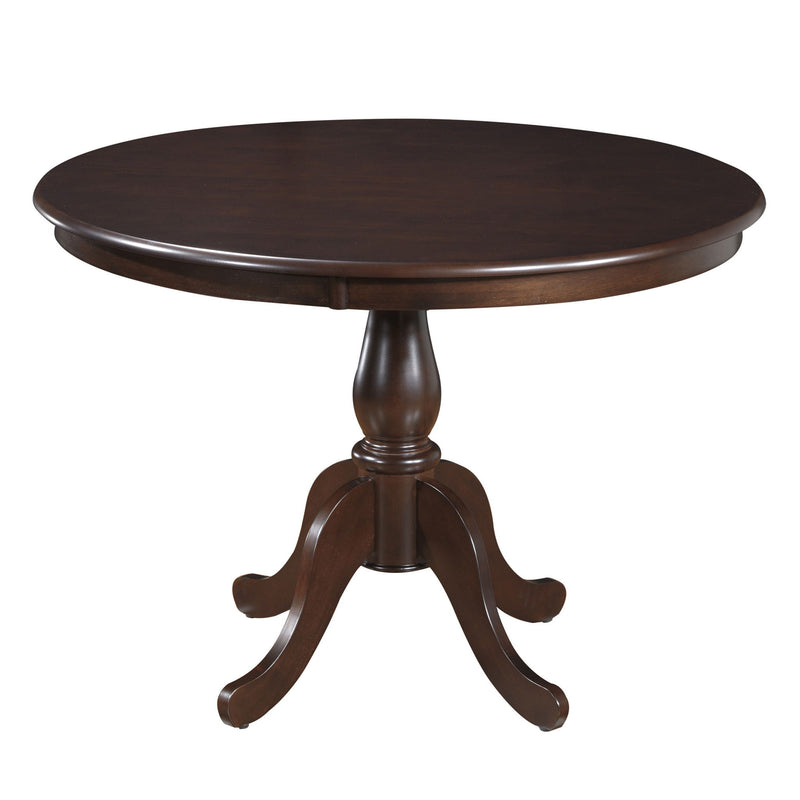 42" Rounded Solid Manufactured Wood Pedestal Base Dining Table - Espresso
