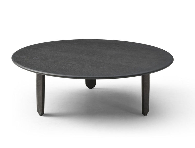 Solid Wood Round Coffee Table - Black