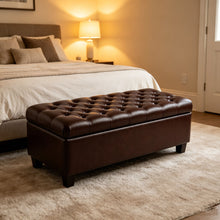 Load image into Gallery viewer, Storage Ottoman Bench With Safety Hinges
