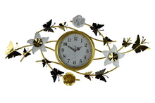 Load image into Gallery viewer, Silent Analog Butterfly Novelty Wall Clock - Gold / White
