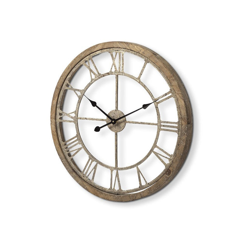 Circle Skeleton Wall Clock (376253) - Brown