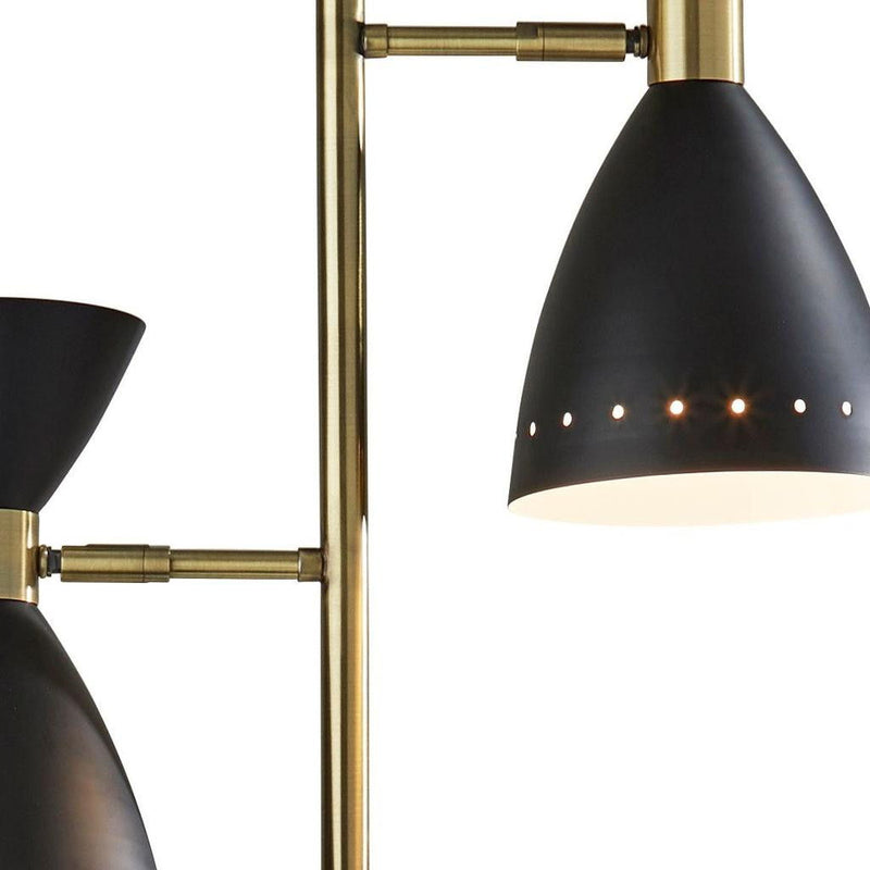 Task Floor Lamp With Black Metal Cone Shade - Black