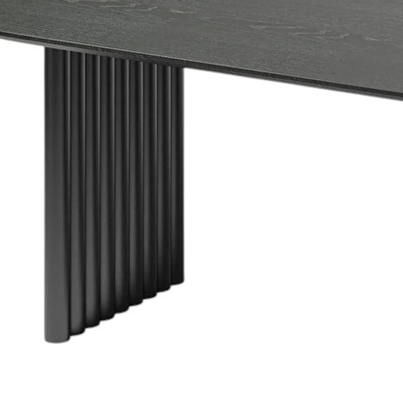 67" Solid Wood Mirrored Dining Table - Black