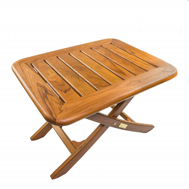 Solid Wood Rectangular End Table - Brown