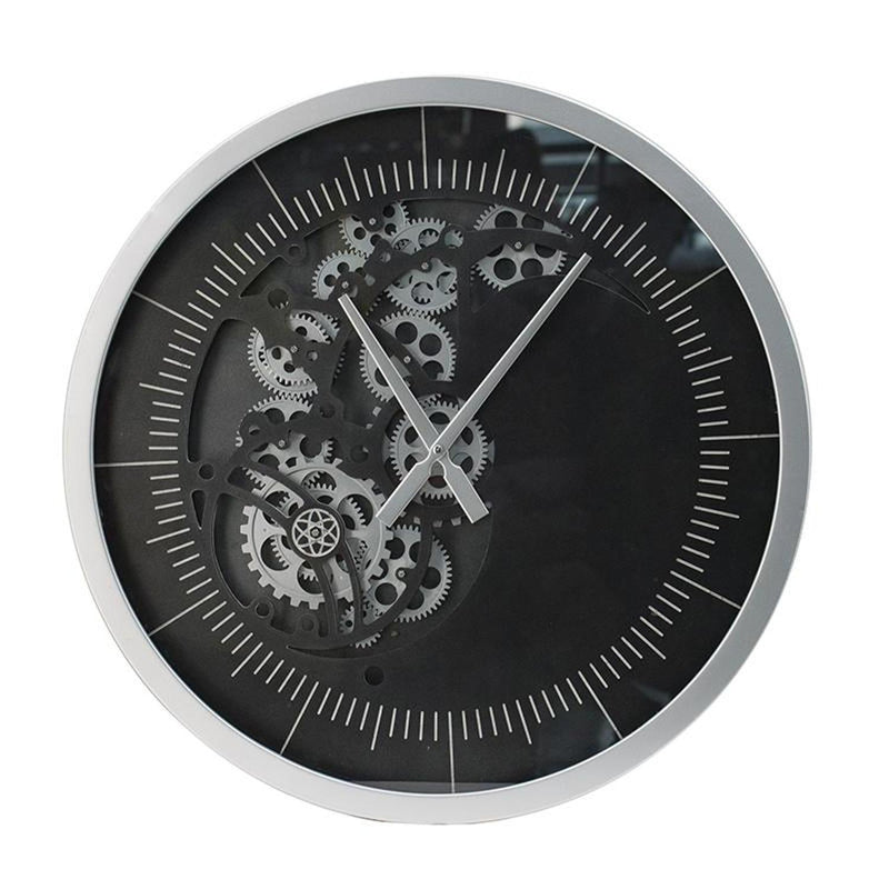 Circle Analog Wall Clock - Black / Silver