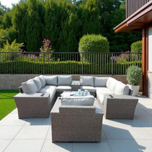 Load image into Gallery viewer, Outdoor Wicker Sectional With Weather Resistant Cushions And Table
