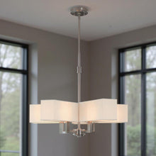 Load image into Gallery viewer, 21" Five-Light Dimmable Chandelier With Shades - Nickel
