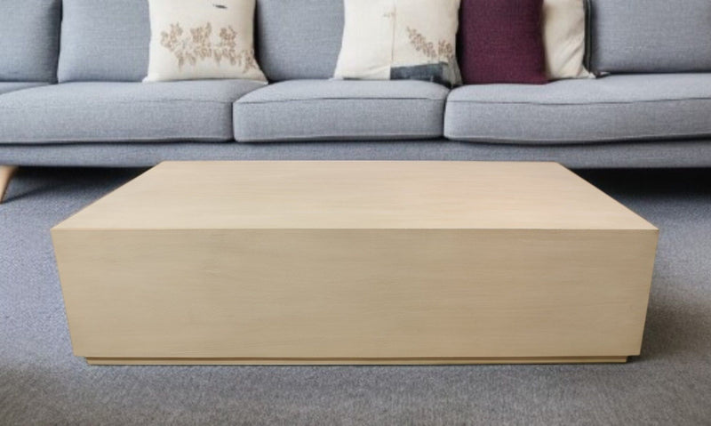 72" Solid Wood Distressed Coffee Table - Natural