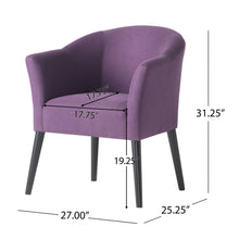 Load image into Gallery viewer, Fabric Arm Chair With Wooden Legs And Cushioned Seat - Plum

