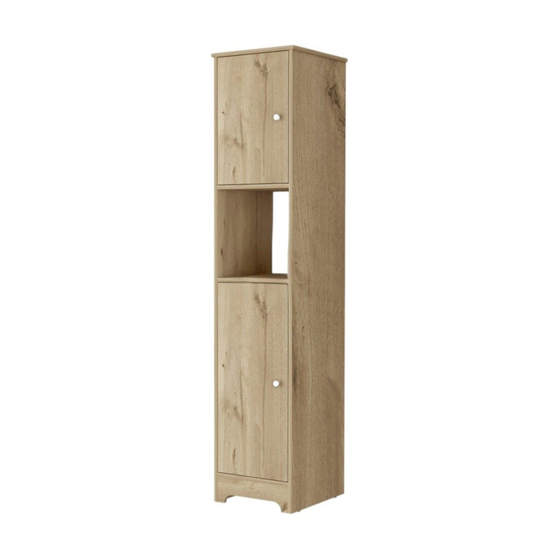 68" Wood Accent Cabinet With Two Doors - Light Brown