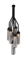 Load image into Gallery viewer, Shaded Empire Six Light Metal And Glass Flush Ceiling Light With Clear Shades - Black
