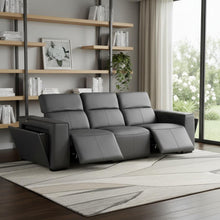 Load image into Gallery viewer, Top Grain Leather Reclining Metal USB Sofa (720388) - Dark Gray
