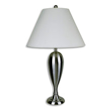 Load image into Gallery viewer, 29" Metal Urn Table Lamp With White Classic Empire Shade - Nickel
