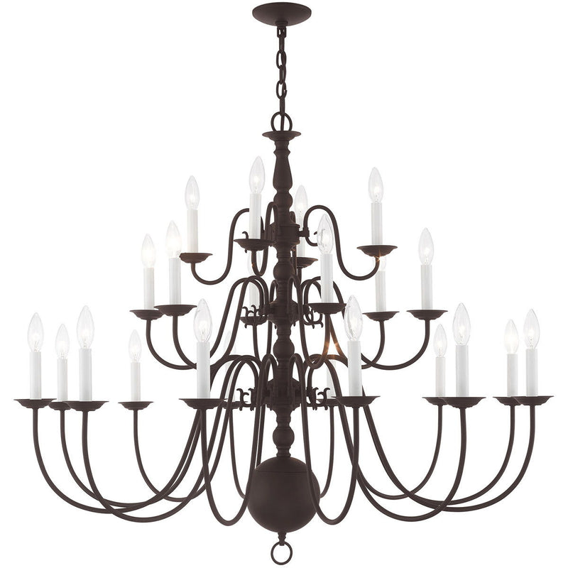 40" Multi Light Dimmable Chandelier With Shades - Bronze