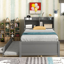Load image into Gallery viewer, Twin Bed With Trundle, Bookcase
