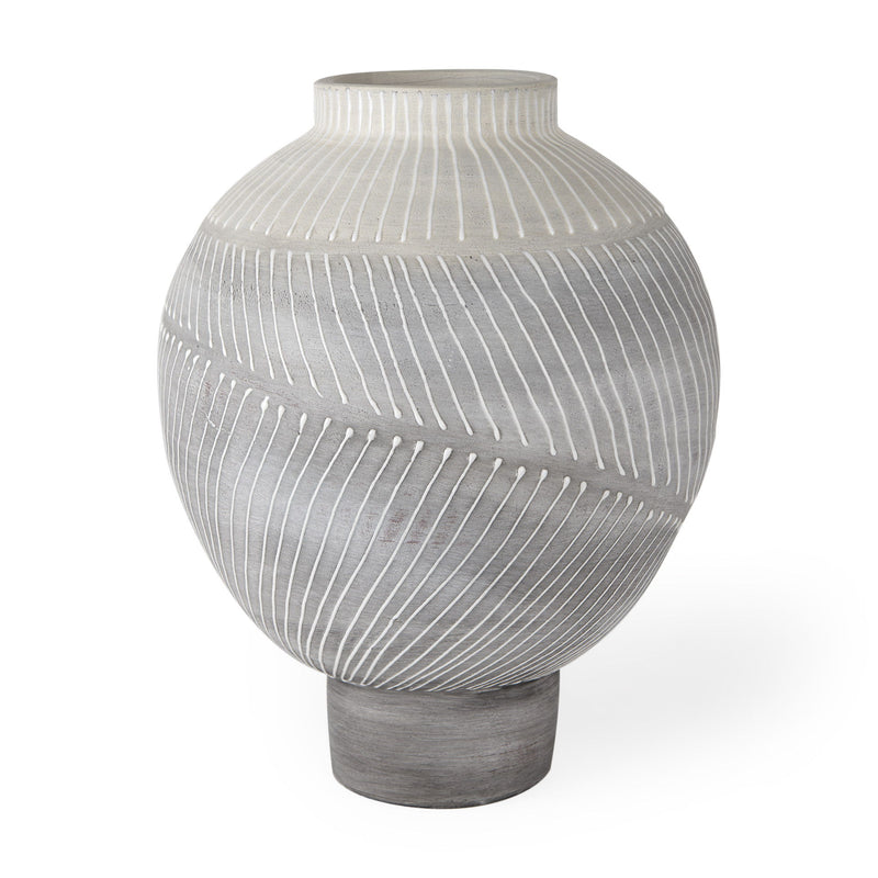 Ombre Round Table Vase (729964) - Gray / White