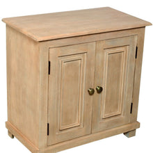 Load image into Gallery viewer, 28" Distressed Solid Wood Nightstand With Storage - Beige
