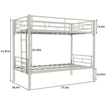 Load image into Gallery viewer, Metal Bunk Bed For Kids, Convertible Bedframe With Ladders &amp; Guardrail
