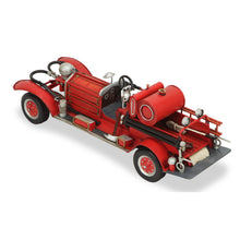 Load image into Gallery viewer, Hand Painted 1920's Fire Truck Model Car - Red / Silver
