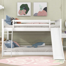 Load image into Gallery viewer, Full over Full Bunk Bed with Convertible Slide and Ladder, White
