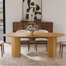 Load image into Gallery viewer, Double Pedestal Base Oval Dining Table - Light Brown / Natural
