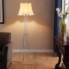 Load image into Gallery viewer, LED Light Changing Floor Lamp With Beige Bell Shade - Brass
