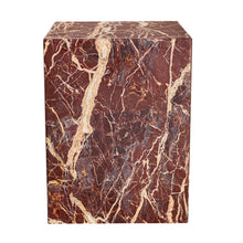 Load image into Gallery viewer, 20" Marble Square Block End Table - Red
