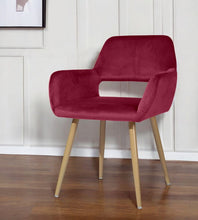 Load image into Gallery viewer, Velvet Arm Chair - Fuchsia And Brown
