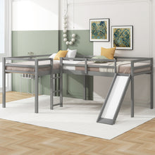 Load image into Gallery viewer, L Shaped Loft Bed With Ladder And Slide
