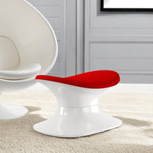 Load image into Gallery viewer, Wool And Fiberglass Contempo Footstool Ottoman - Red And White
