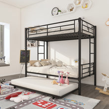 Load image into Gallery viewer, Twin Over Twin Metal Bunk Bed Frame with Trundle（Upgrade reinforcement version）
