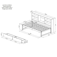 Load image into Gallery viewer, Bed Frame With Side Bookshelves, 2 Drawers, And Built In USB Port
