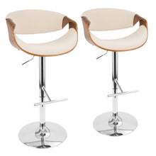Load image into Gallery viewer, Curvo - Mid Century Modern Adjustable Barstool With Swivel With Straight T Footrest
