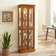Load image into Gallery viewer, Curio Cabinet Lighted Curio Diapaly Cabinet With Adjustable Shelves And Mirrored Back Panel, Tempered Glass Doors (6 Tier), (E26 Light Bulb Not Included)
