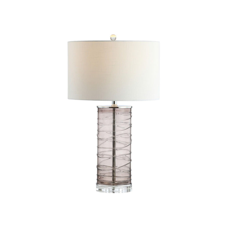 Mauve Table Lamps With Drum Shades (Set of 2) - Gray