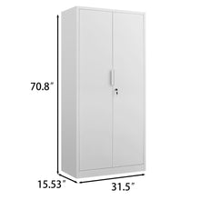 Load image into Gallery viewer, 2 Door File Cabinet With Lock, 4 Adjustable Shelves, Heavy-Duty
