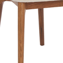 Load image into Gallery viewer, Upholstery Solid Wood Open Back Dining Side Chairs (Set of 2) - White / Brown
