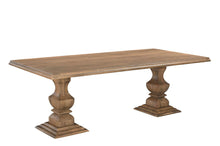 Load image into Gallery viewer, 96" Solid Wood Double Pedestal Base Dining Table - Brown
